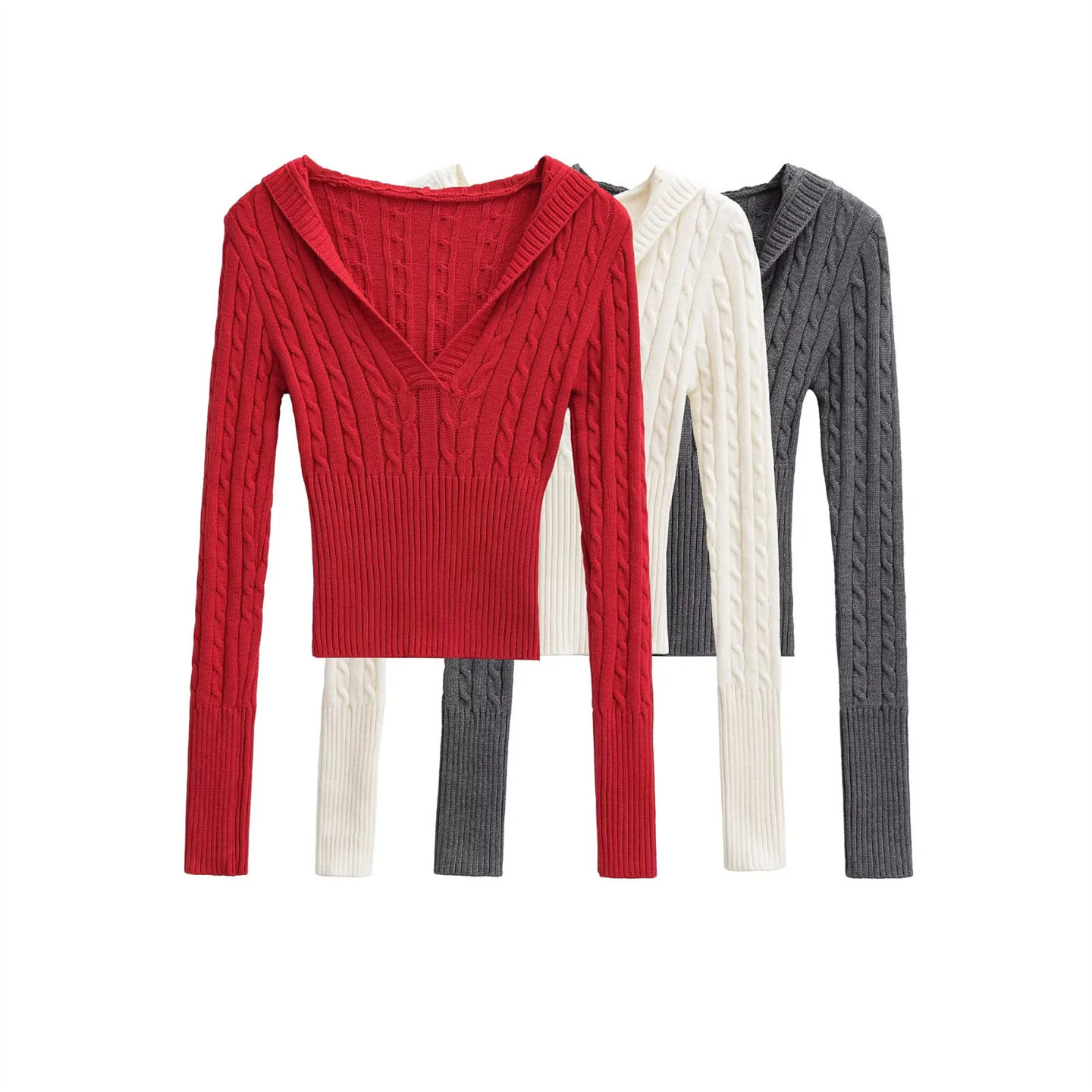 辣妹连帽长袖针织衫女2025新款秋季修身性感高腰短款麻花套头毛衣