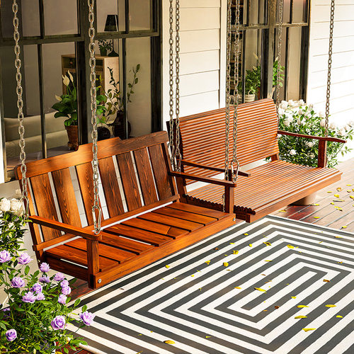 户外防腐木秋千吊椅摇椅