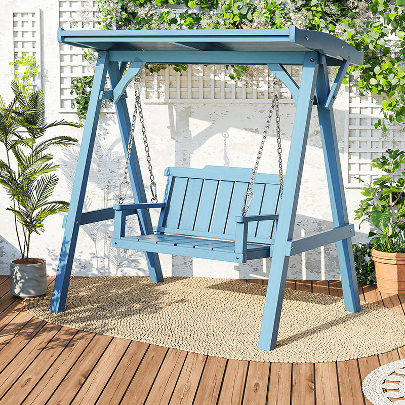 家庭儿童小孩阳台单人荡秋千家用室内外吊椅防腐木摇摇椅实木座椅