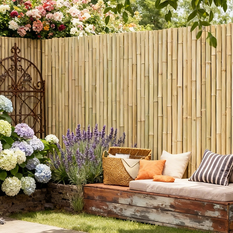 庭院竹篱笆栅栏围栏日式户外草坪碳化竹子栏杆围墙面护栏竹编装饰