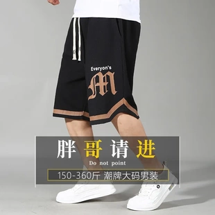 男裝 夏季 工裝 5冰絲短褲 衩潮流胖子肥佬休閑寬松390斤 五分褲 特大碼