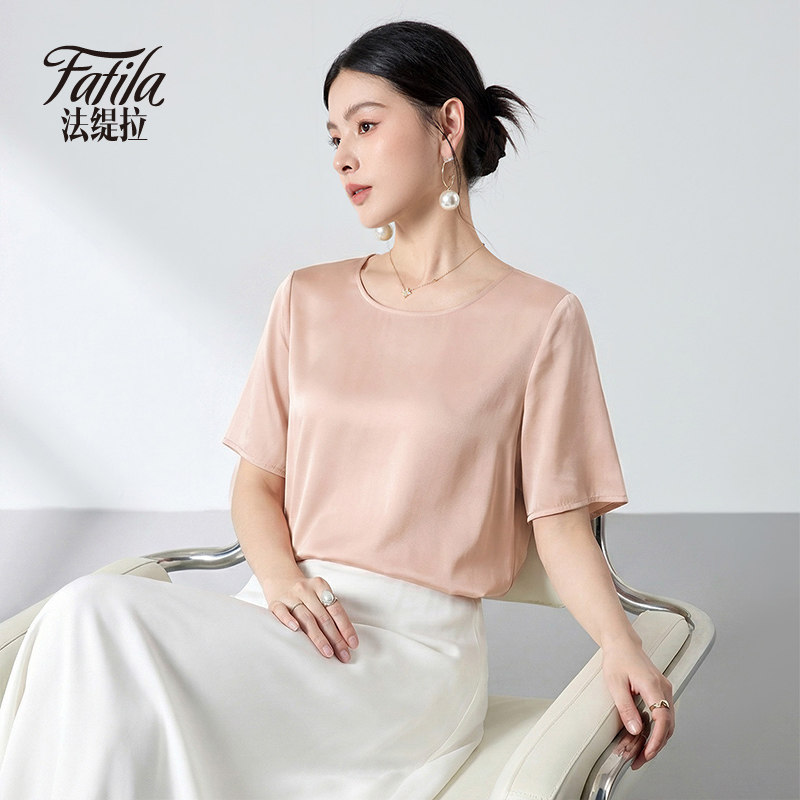 重磅桑蚕丝上衣女短袖夏季新款