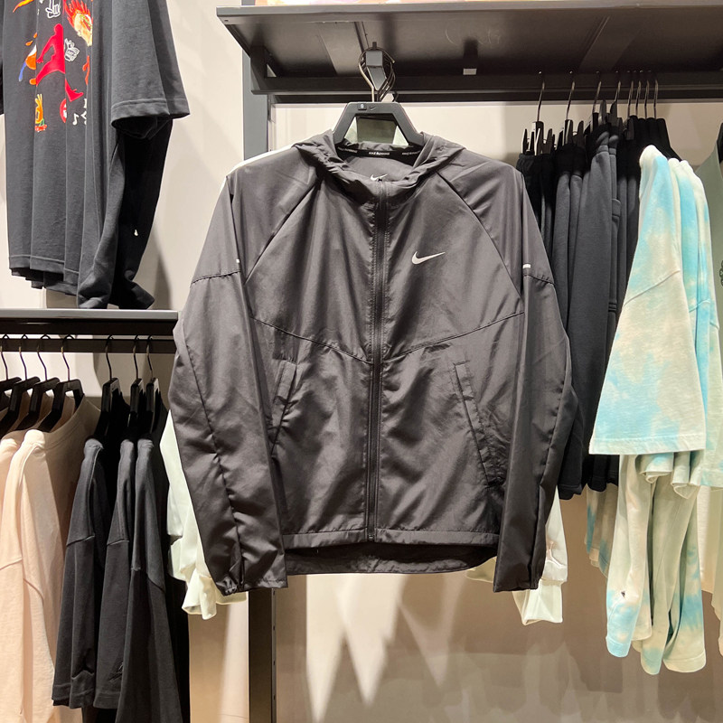 耐克男装2024夏新款梭织速干外套防晒服皮肤衣连帽夹克DD4747-010