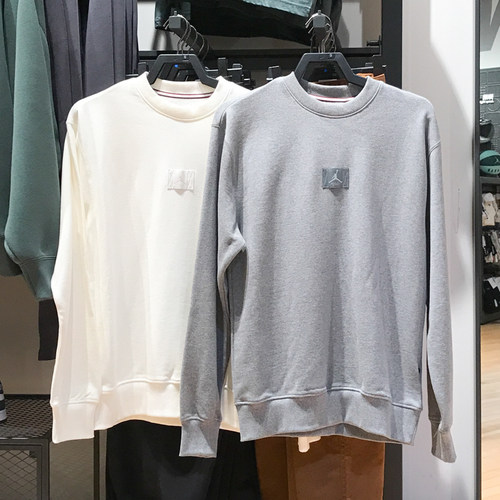 耐克男子2024冬新款Jordan薄绒保暖百搭休闲圆领套头衫FV7260-091