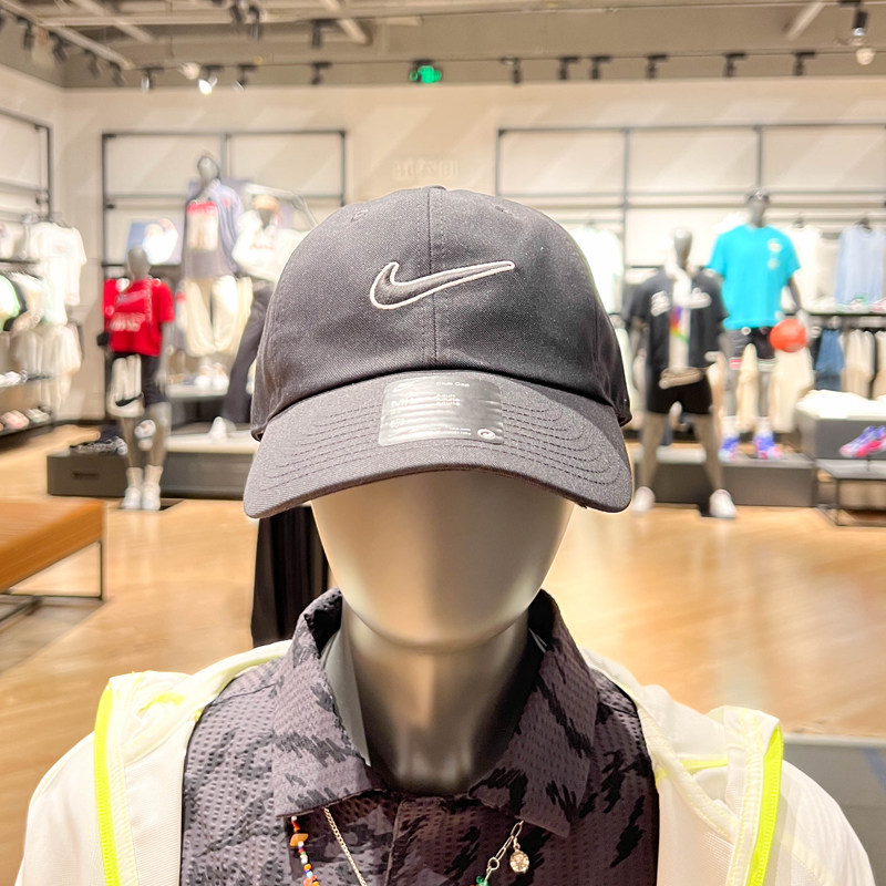 NIKE耐克鸭舌帽2024夏新款防晒遮阳男女同款棒球休闲帽FB5369-010