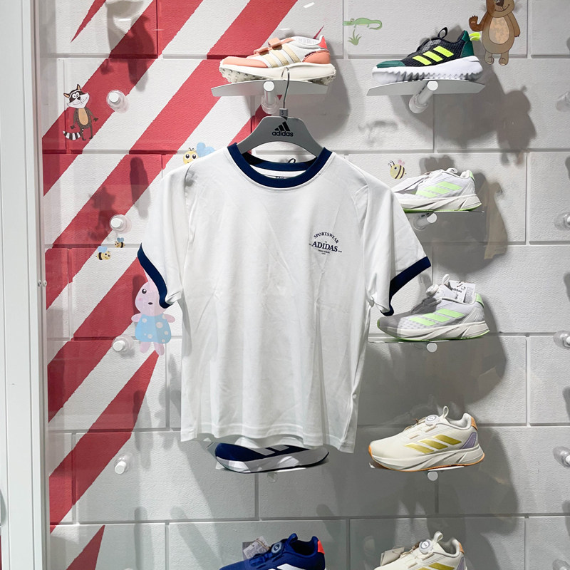 阿迪达斯女装2024夏新款时尚百搭短款T恤运动休闲纯棉短袖 JC8708