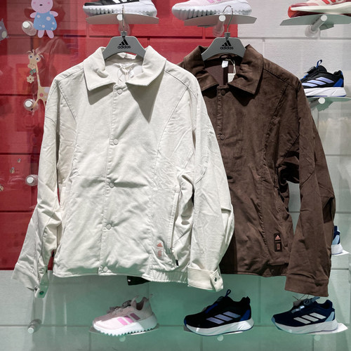 阿迪达斯男子2024冬季新款武极系列灯芯绒运动休闲夹克外套JI8722