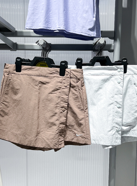 耐克2025夏季新款裙裤女子运动休闲梭织刺绣勾五分短裤HM6980-034