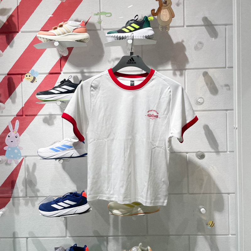 阿迪达斯女装2024夏新款时尚百搭短款T恤运动休闲纯棉短袖 JC8707