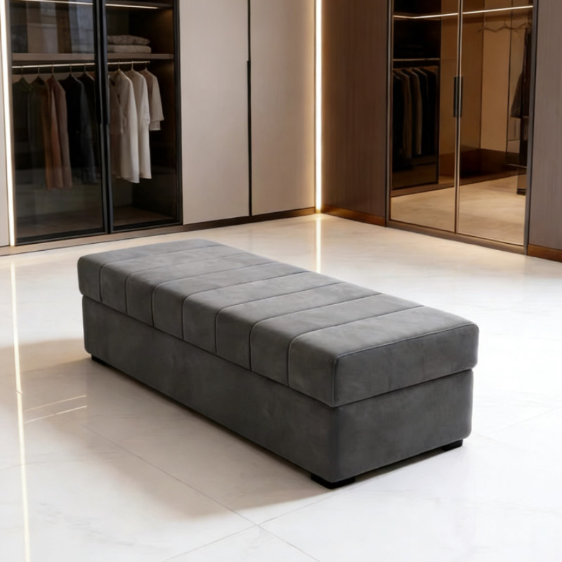 奶油风床尾凳意式衣帽间收纳凳沙发凳极简储物换鞋凳休息长条凳,收纳整理,收纳凳,淘宝优惠券,粉丝福利购,淘宝优惠卷