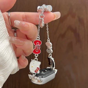 适用小米手环10 小米手环8765表链 9pro凯蒂猫蝴蝶结表带可爱女款