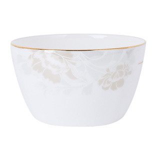 宝印骨瓷饭碗家用金边面碗创意汤碗单个蒸蛋碗创意吃饭碗清雅餐具