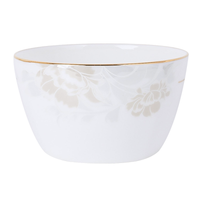 宝印骨瓷饭碗家用金边面碗创意