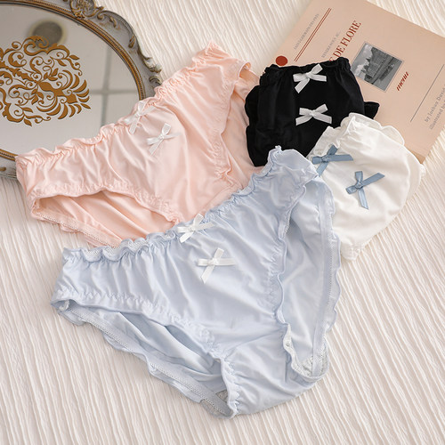 纯色丝滑柔软中腰包臀少女内裤