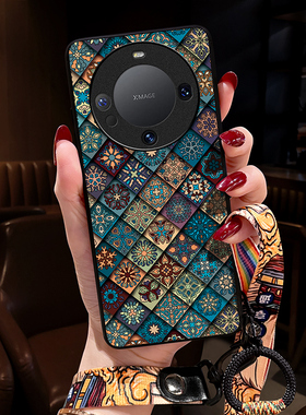 适用华为mate60pro手机壳Air新款mate70保护套mate80中国风50民族风20x女40p挂绳30rs保时捷max网红非凡大师+