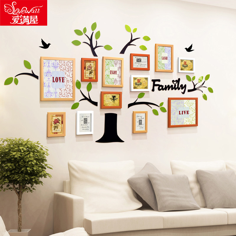 现代简约亚克力墙贴客厅相片框组合挂墙创意沙发背景墙照片墙相框,家居饰品,照片墙,淘宝优惠券,粉丝福利购,淘宝优惠卷