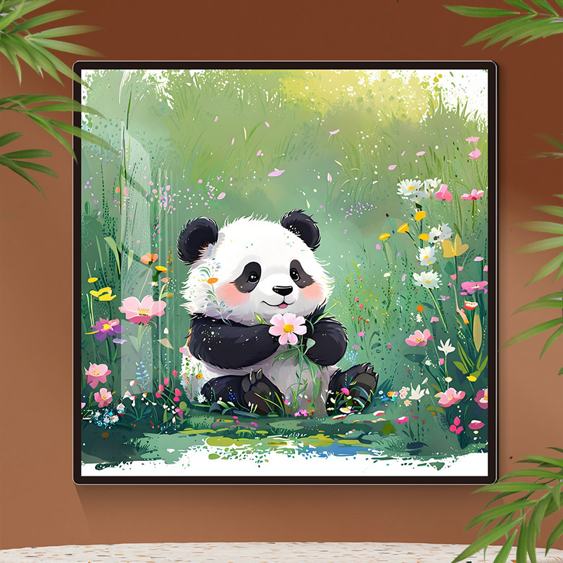 可爱卡通熊猫遮丑墙贴小清新立体卧室亚克力自粘治愈系房间装饰画,家居饰品,涂鸦墙贴,淘宝优惠券,粉丝福利购,淘宝优惠卷