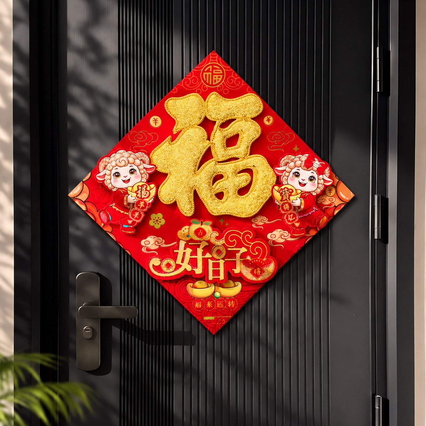 2027新款羊年福字入户门贴春节过年生肖门幅新年氛围感布置装饰品