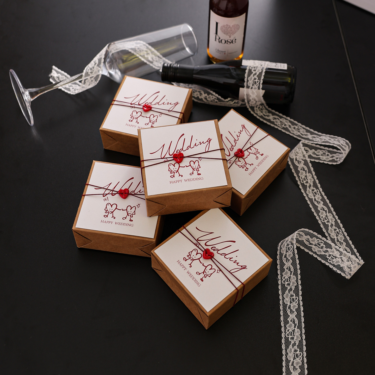 法式牛皮纸喜糖盒子2025新款喜糖袋子结婚婚礼空盒子中国风礼盒