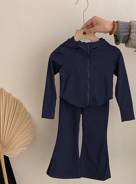 女童套装2026春季新款儿童运动休闲户外防晒瑜伽服日常穿两件套潮