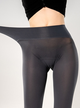 深裆无缝哑光天鹅绒丝袜80D厚春秋冬弹力无痕镂空开档连裤袜