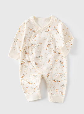 0-6月新生婴幼儿全棉蝴蝶衣初生宝宝A类连体衣和尚服连身哈衣爬服