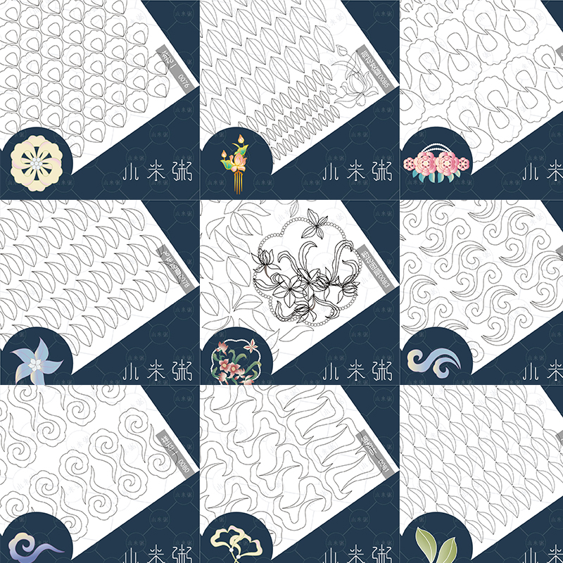 缠花纸模手工diy风筝祥云花团扇