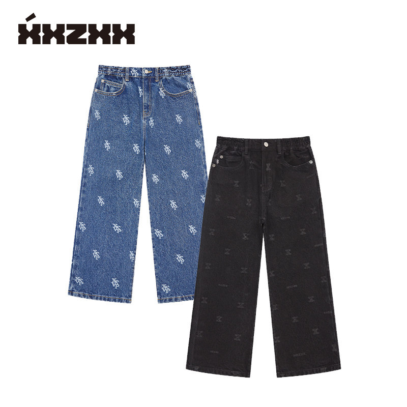 XXZXX童装潮牌潮流满印牛仔裤