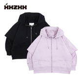 休闲拉链外套 男女童中性街舞假两件开衫 XXZXX童装 潮牌甄选折扣