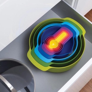 9彩虹九件套 彩虹盆Nest 英国Joseph Joseph彩虹厨具九件套