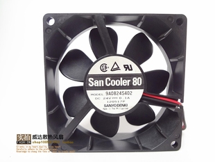 三洋 9A0824S402 8025 0.1A 变频器轴流散热风扇 24V 原装