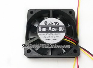 三洋San Ace 60 12V 0.09A 109P0612H761 3线 6cm变频器 散热风扇