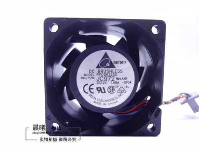 原装台达 6038 DC12V 6CM 1.68A PFC0612DE 高转速服务器散热风扇