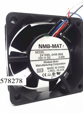 原装NMB 2410ML-04W-B66 6025 12V 0.40A 6cm 4线机箱 散热风扇