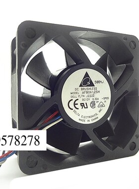 台达 6025 6CM 6厘米 12V 0.32A 4线温控服务器散热风扇AFB0612SH