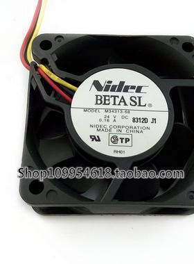 NIDEC M34313-68 24V 0.16A 6CM/厘米 6025 3线 变频器散热风扇