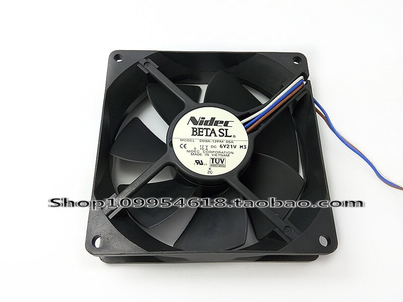 全新Nidec风扇9CM 9025 12V 0.10A D09E-12PM 05A三线静音双滚珠图片