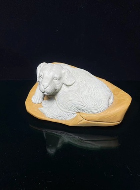 寿山石雕摆件收藏传承送人装饰品旺财狗狗一路平安刻字纯手工制作