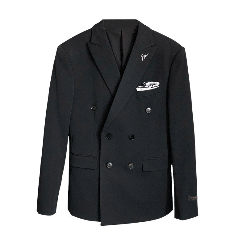 KOREAN VERSION OF DOUBLE-BREASTED SUIT SUIT MENS CASUAL RUFFIAN SLIM WEDDING DRESS BUSINESS FORMAL SUIT THREE-PIECE SUIT