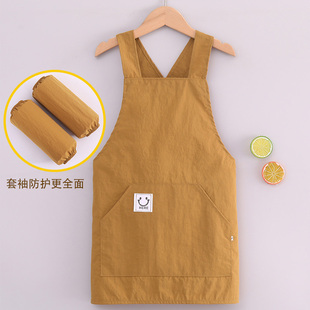 儿童围裙美术生专用画画衣彩绘护衣袖套防水防脏书法毛笔国画罩衣