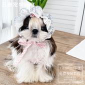 猫狗太阳帽子纸样宠物狗猫咪法斗泰迪博美柴犬遮阳帽模版 图纸