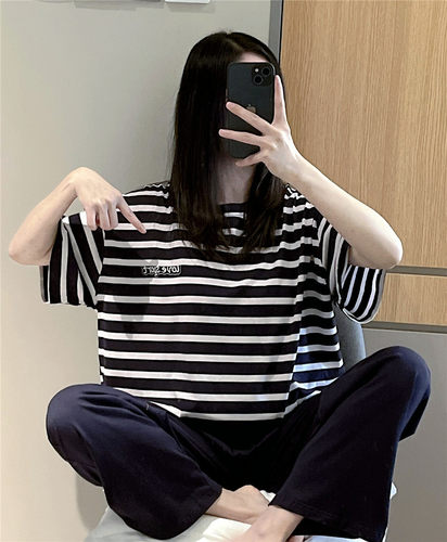 情侣睡衣女加大码200斤长裤套装