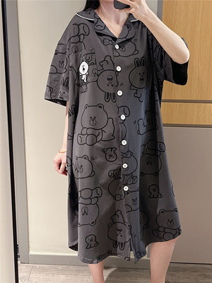 长款睡裙女胖mm200斤家居服