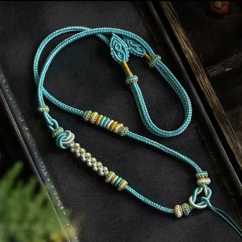 吊坠绳桃花项链挂坠绳子手工编织吊坠挂绳时尚复古百搭