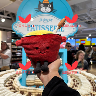 法国购 Jellycat 25年圣诞系列奶酪火锅烤奶酪彩灯圣诞树毛绒玩具