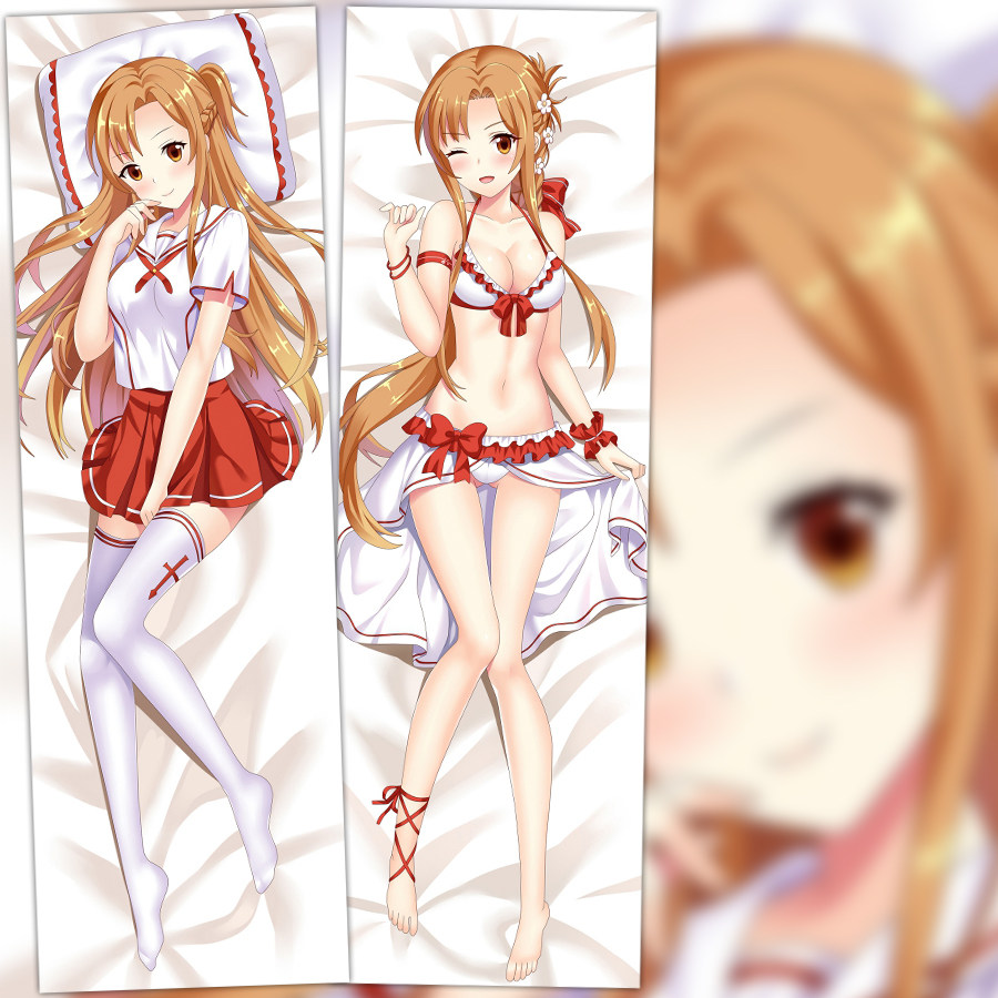 刀剑神域 亚丝娜 水着 双层动漫等身抱枕 靠枕方枕 2wt抱枕套