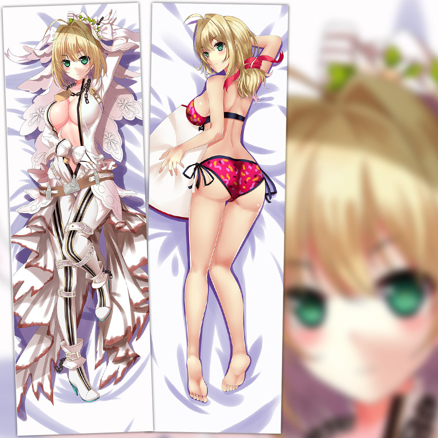 fate saber尼禄花嫁动漫周边等身抱枕长靠枕宅男生日礼物来图定制