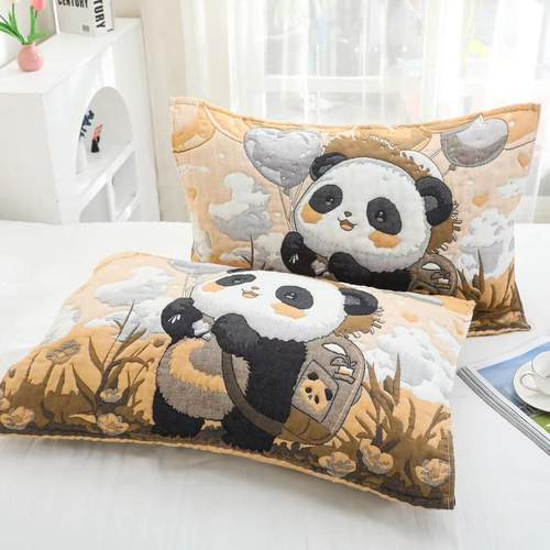 纯棉吸汗透气深色枕巾