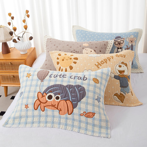 新款纯棉纱布枕巾a类柔软透气吸汗全棉枕头巾成人防偷头家用盖巾