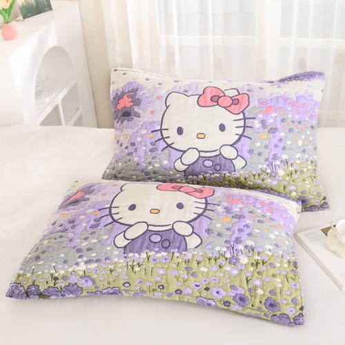 新款云朵泡芙纯棉枕巾一对装加大加厚全棉纱布高档枕头巾柔软吸汗